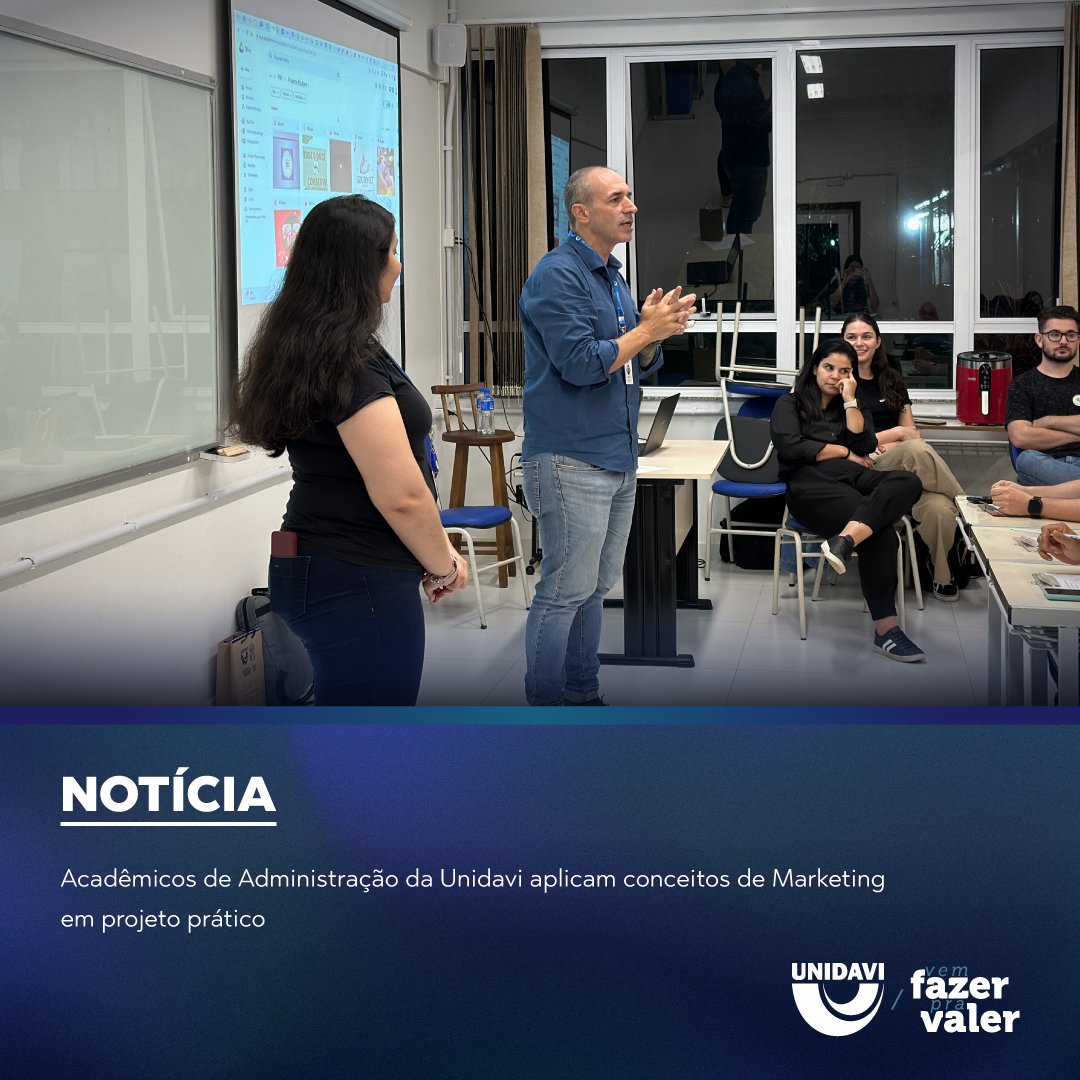 Acadêmicos de Administração da Unidavi aplicam conceitos de Marketing em projeto prático