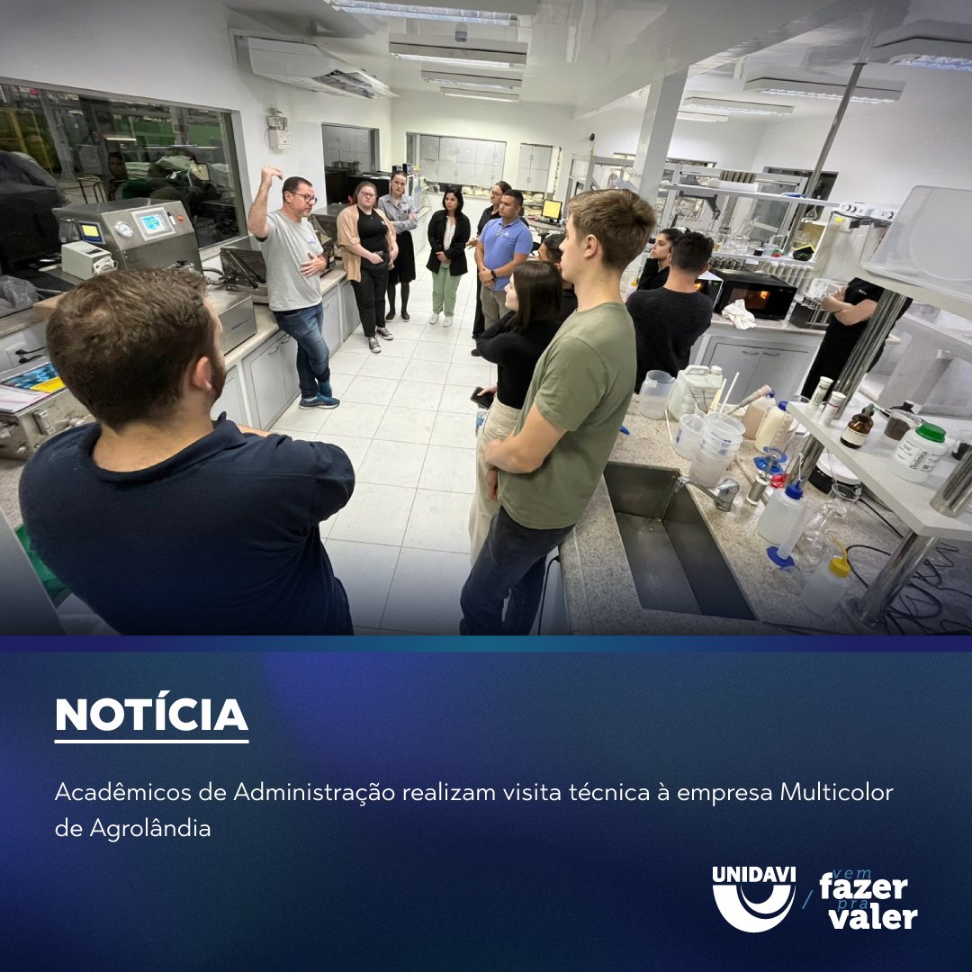 Acadêmicos de Administração realizam visita técnica à empresa Multicolor de Agrolândia